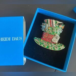 Heidi Daus Multicolored MAD HATTER Brooch NWB